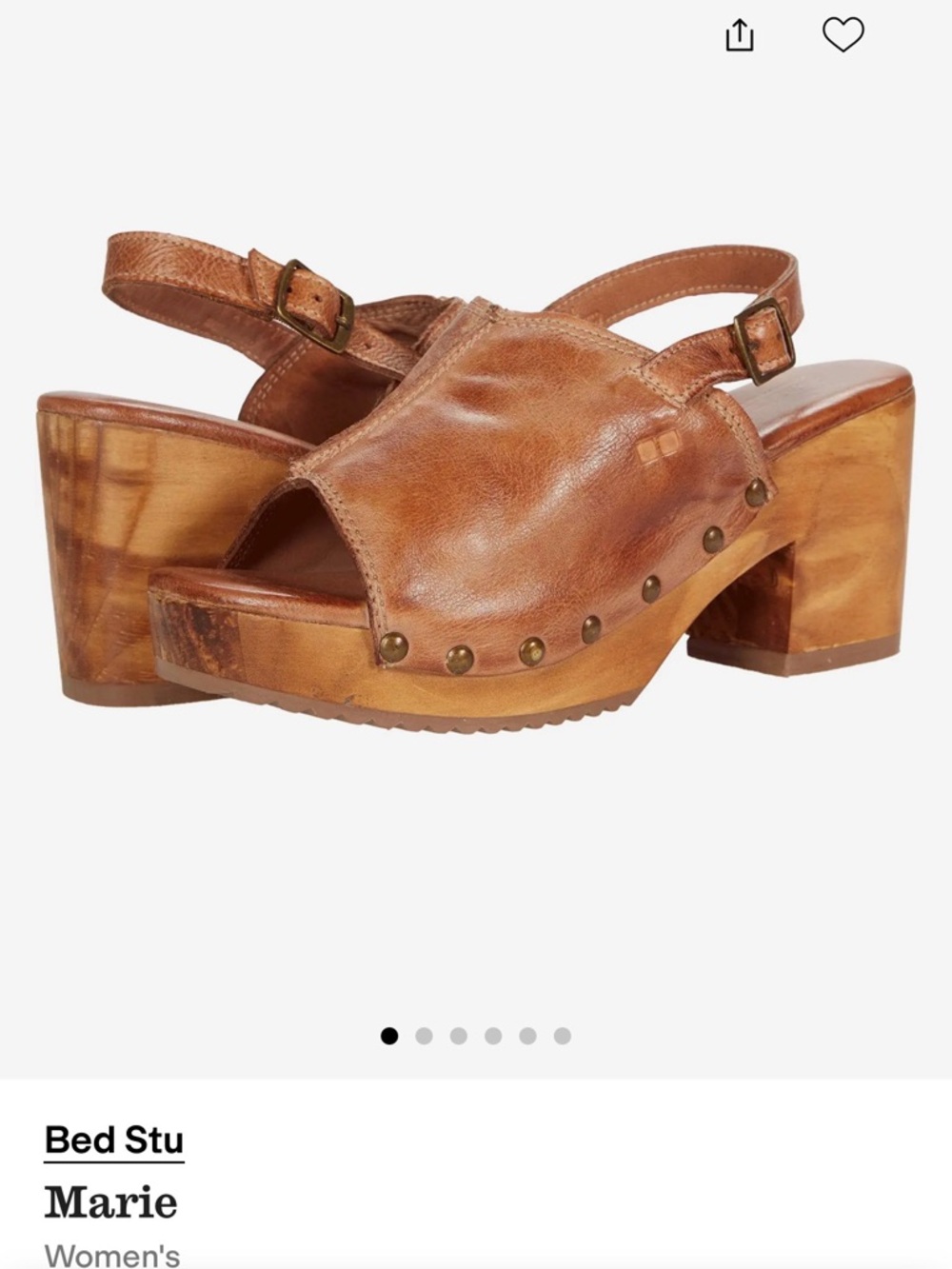 BED|STU Tan Leather Studded Slingback Clogs